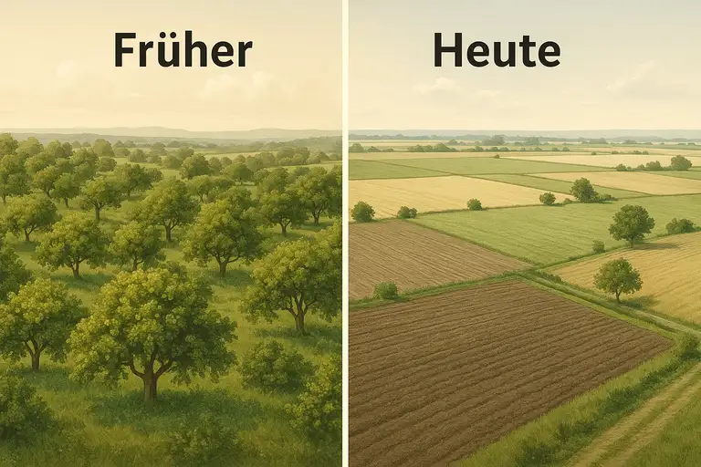 Streuobst-Landschaft früher und heute