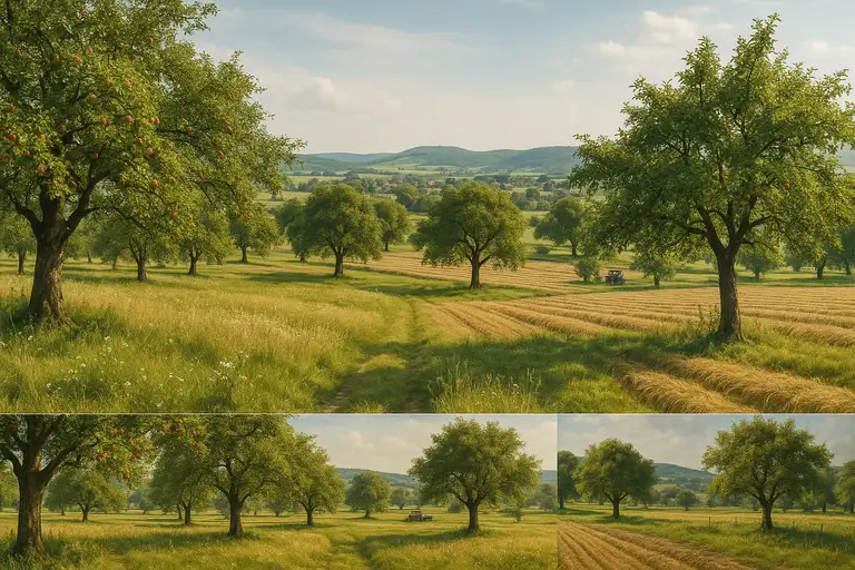 Dörfliche Streuobstlandschaft um 1950