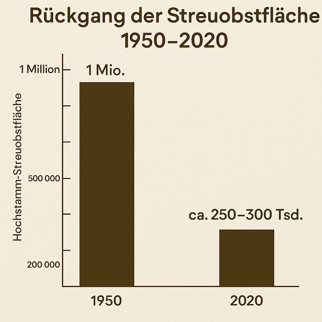 Historische Streuobstlandschaft aus der Luft (Beispiel)